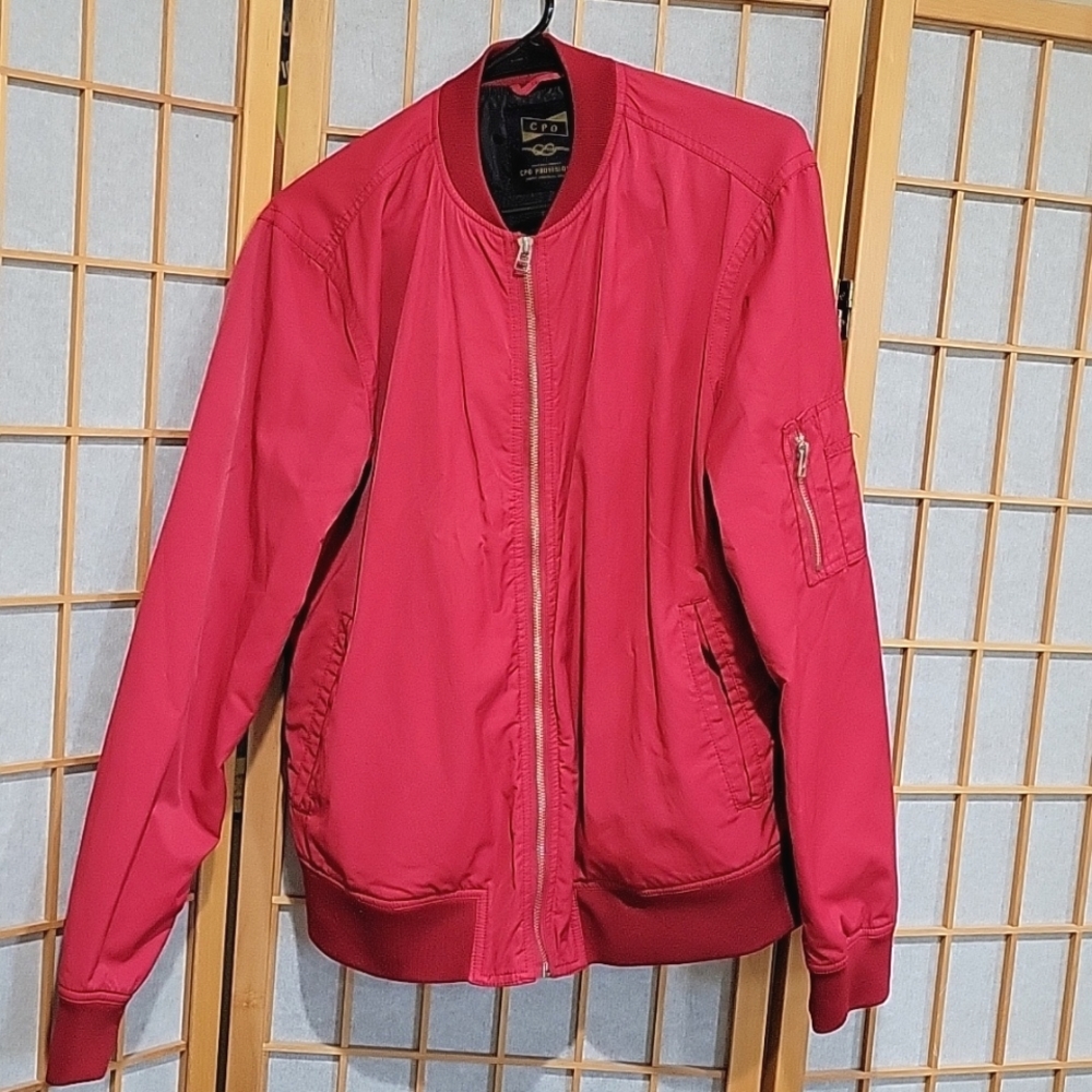 Red bomber/utility jacket unisex